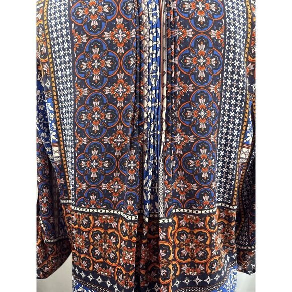 Daniel Rainn Womens Boho Patterned Blouse SP Multicolor Lightweight - Picture 6 of 6